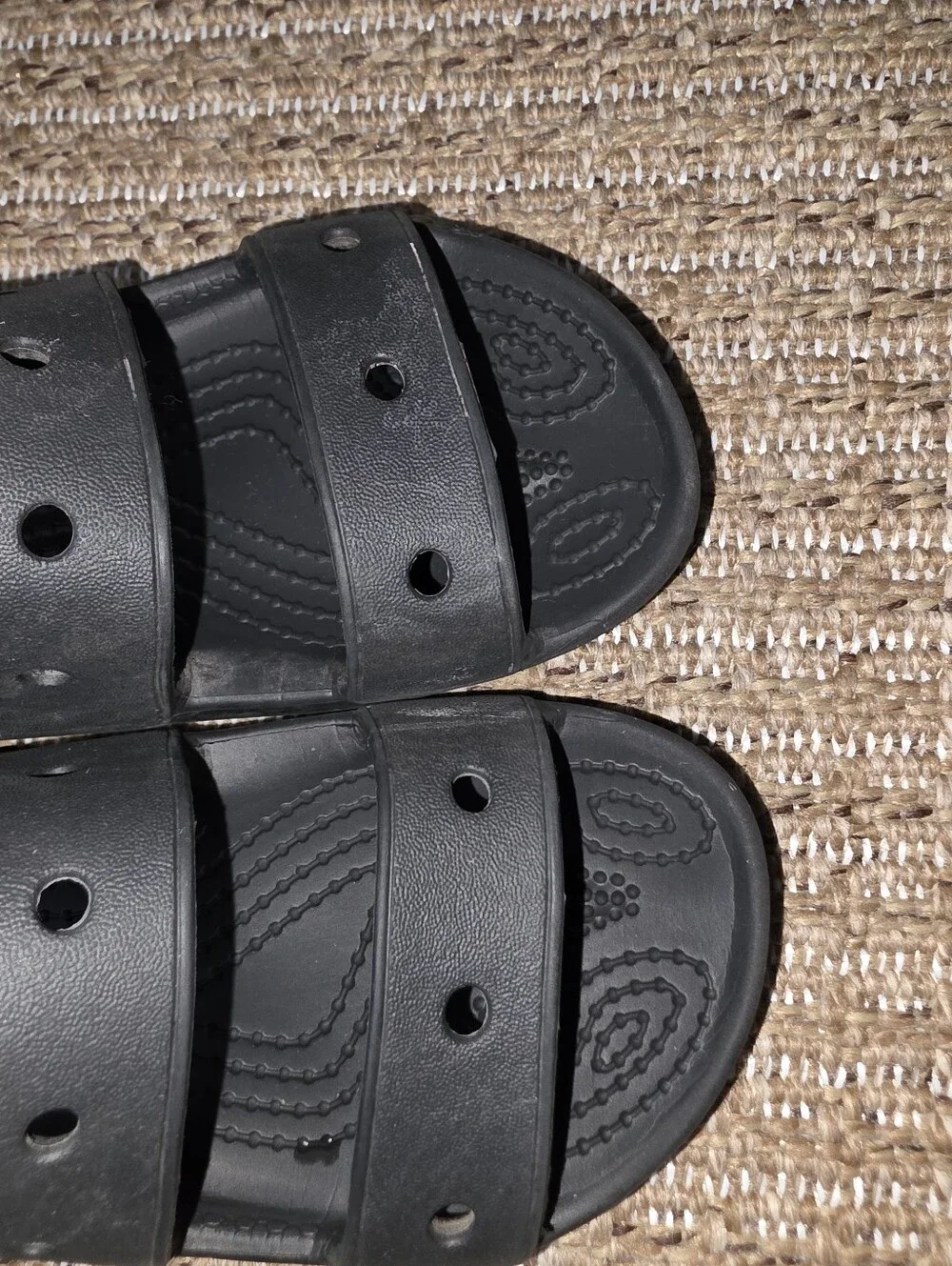 Kids Black Unisex Strap Slide Crocs